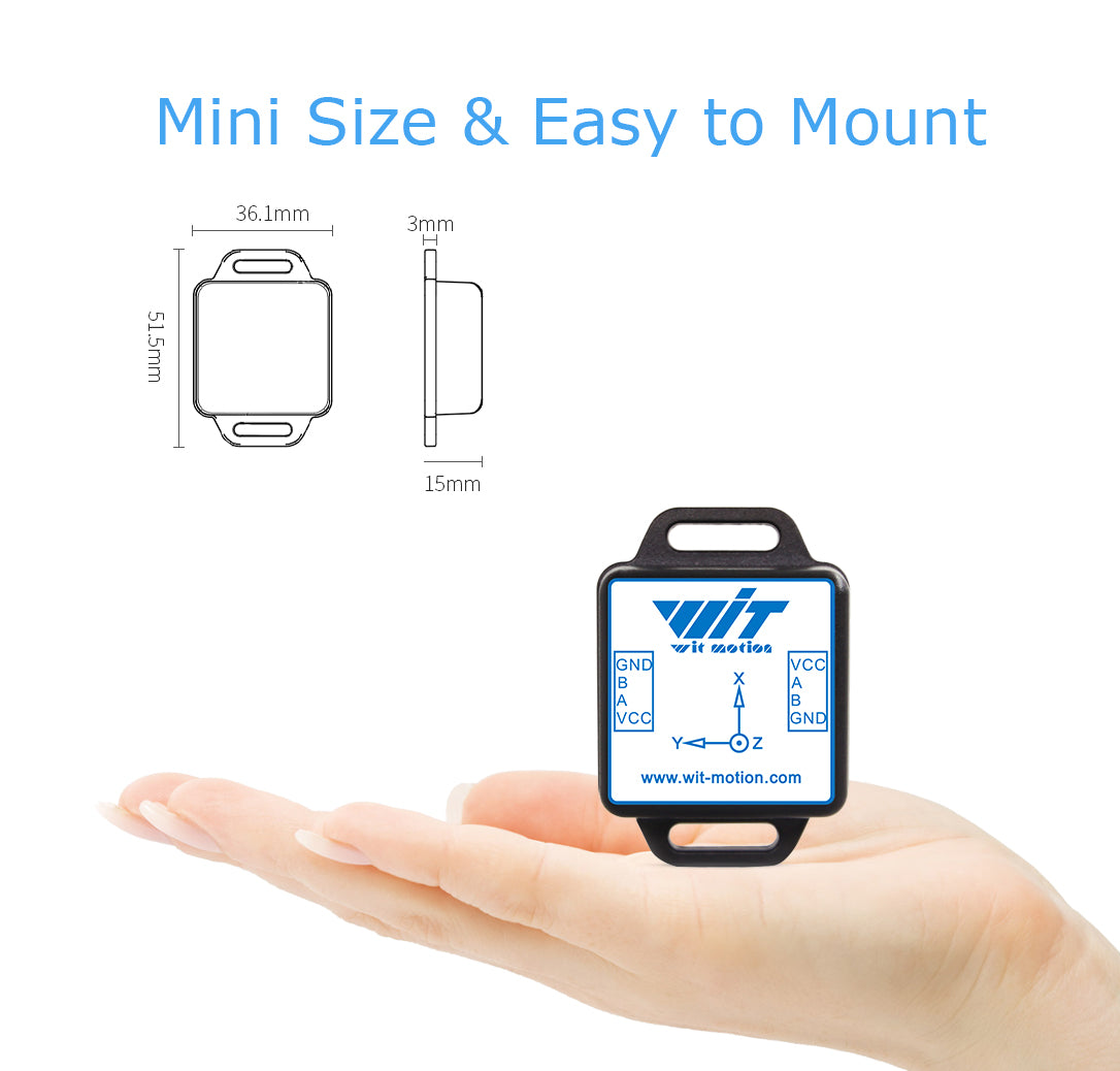 WitMotion WT901C-485 9-Axis High-Stability Acceleration+Gyro+Angle (XY 0.2° Z 1° Accuracy)+Digital Compass, Triaxial MPU9250 Gyroscope Sensor【Kalman Filtering】for Arduino, Raspberry Pi - WitMotion