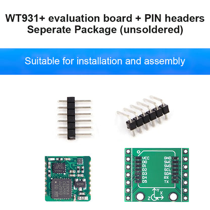 【1000Hz Electronic Compass+Tilt Sensor】WT931 High-Performance Acceleration+Gyro+Angle +Magnetometer with Kalman Filtering, MPU9250 Vibration IMU with Evaluation Board (IIC/TTL), for Arduino and More - WitMotion