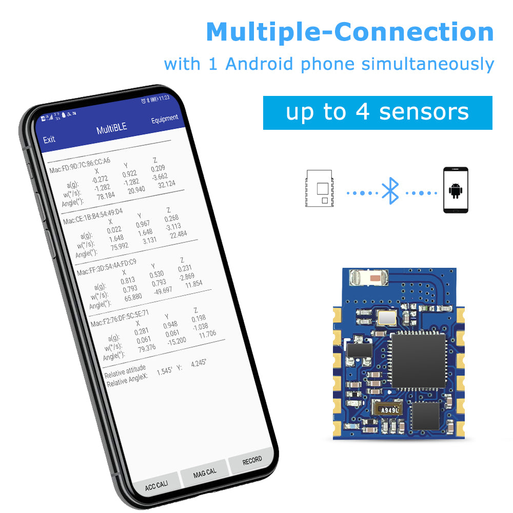 [Bluetooth 5.0 Accelerometer+Inclinometer] WT901BLE MPU9250 High-Precision  9-axis Gyroscope+Angle+Magnetometer with Kalman Filtering, AHRS IMU