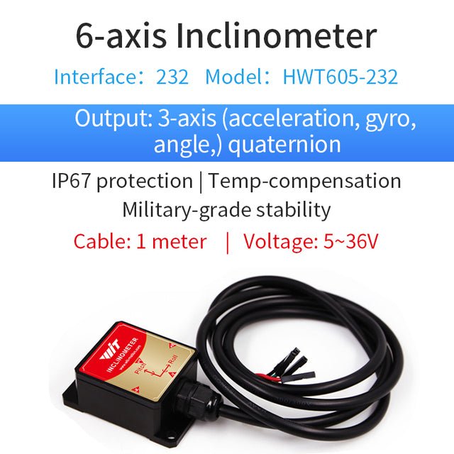 HWT605 - 232 - Accelerometer+Inclinometer - mpu6050 - mpu9250+Angle Sensor Gyroscope for Arduino Magneometer.