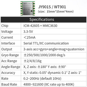 WT901 - Accelerometer+Inclinometer - mpu6050 - mpu9250+Angle Sensor Gyroscope for Arduino Magneometer.