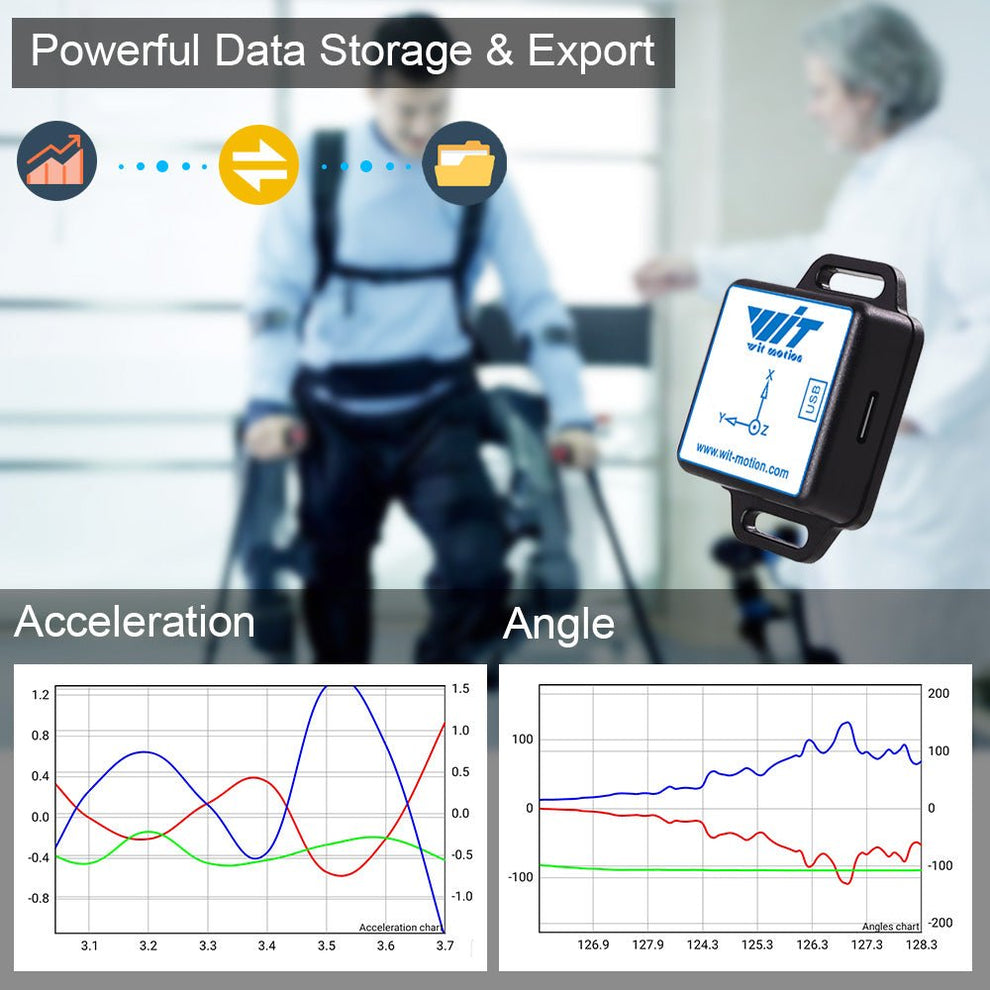 Accelerometer +inclinometer Bluetooth5.0 sensor, 9-axis IMU.
